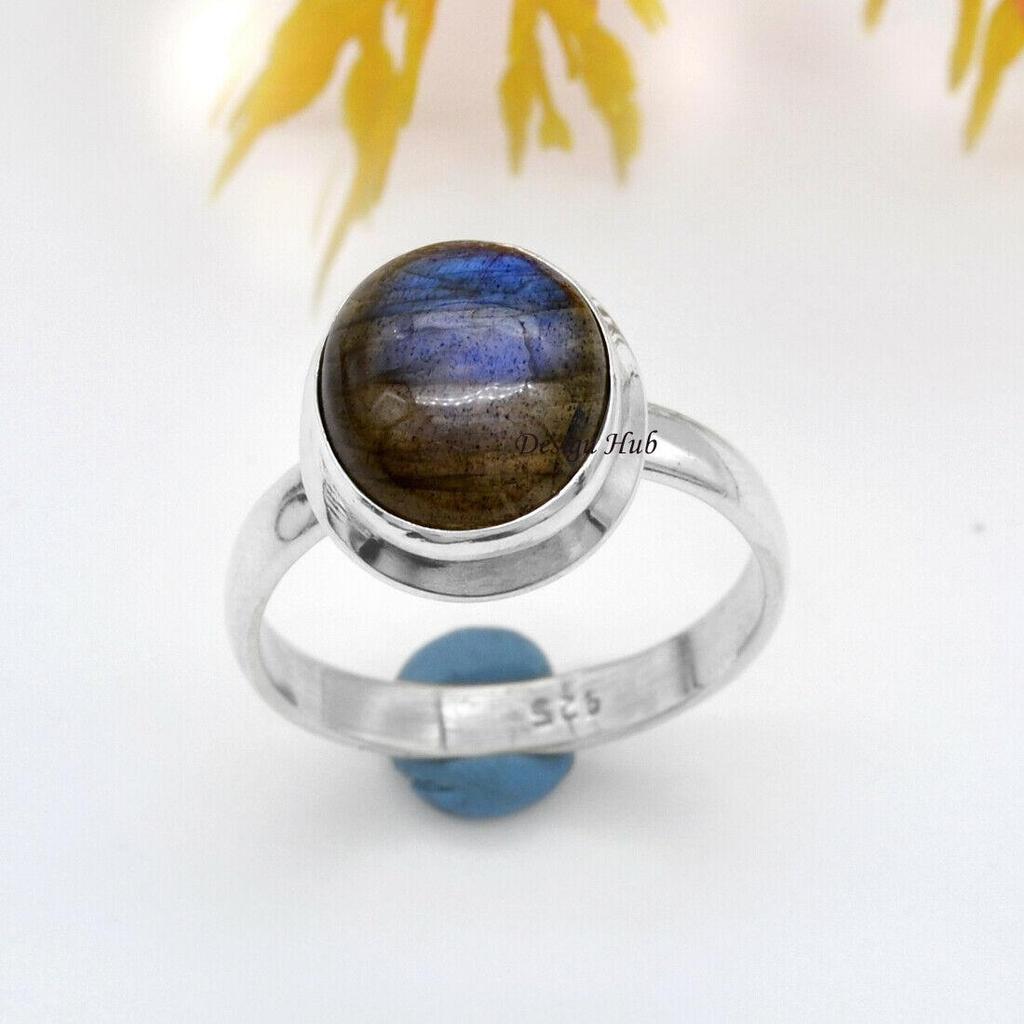 Натуральное кольцо с лабрадоритом Серебряное кольцо с лабрадором Кольцо с лабрадором Кольцо с лабрадором в виде капли Лабрадорит Овальное кольцо Sahpe Рождественский подарок