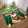 Deer with Cross & Green Rays suitable as a non-slip mat for the living room or bedroom sofa