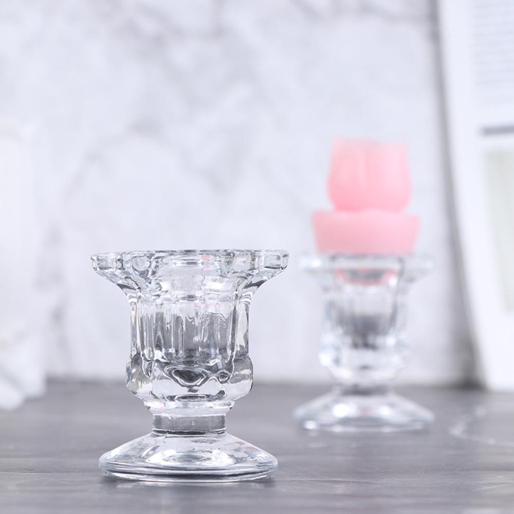 Прозрачный хрустальный изящный аксессуар для свечи Подсвечник Подставка для свечи Основание для свечи Подсвечник