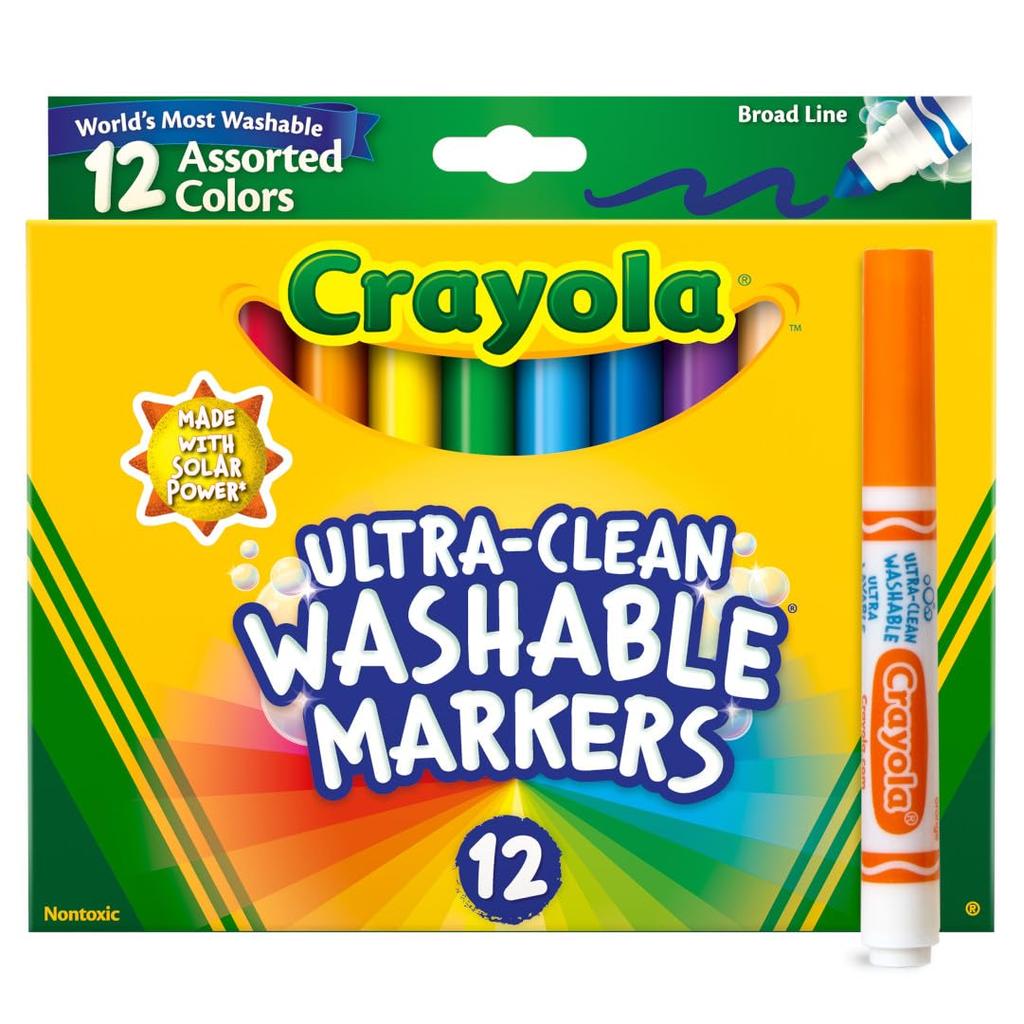 Маркеры Crayola 12 Ярких Номер продукта 587812 Смываемые водой Ручки, Цвета, Наконечник, Оригинальный,