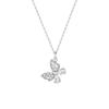 Lively Butterfly Clavicle Chain: 925 Sterling Silver Diamond Openwork Necklace for Women