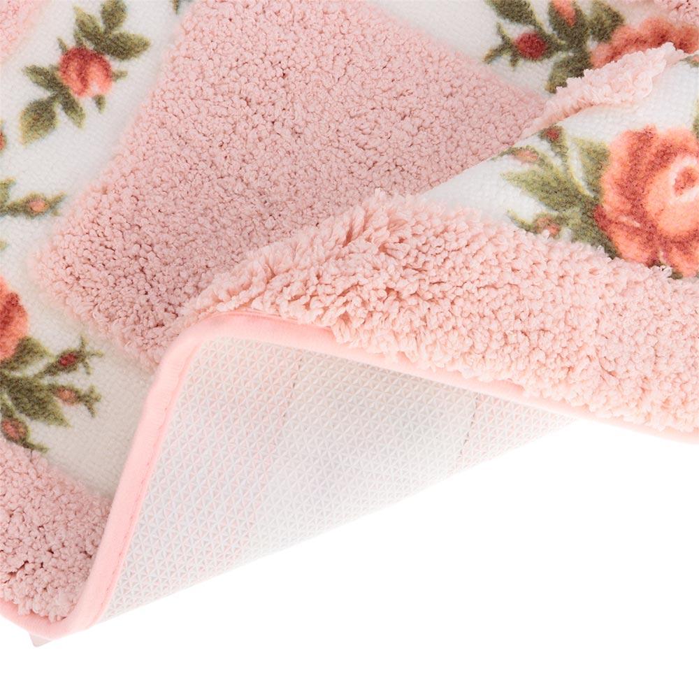 1 Pcs Non-Skid Flower Rug Pink Bathroom Rugs New Pink Rug Bathroom