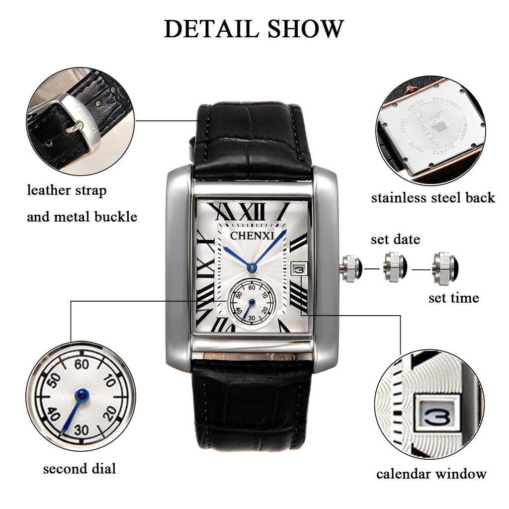 Часы JewelryWe Watch с римским циферблатом и кожаным ремешком для поездок в школу, синие, мужские