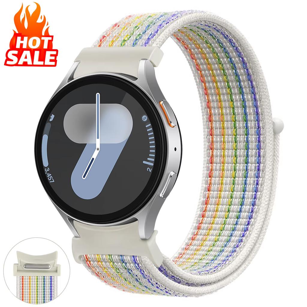 Без зазоров Ремешок Для Samsung Galaxy Watch 7 6 FE 4 Classic 5 pro 44мм 40мм 47мм 45мм Нейлоновый Loop браслет correa Galaxy Watch 7 Ремешок
