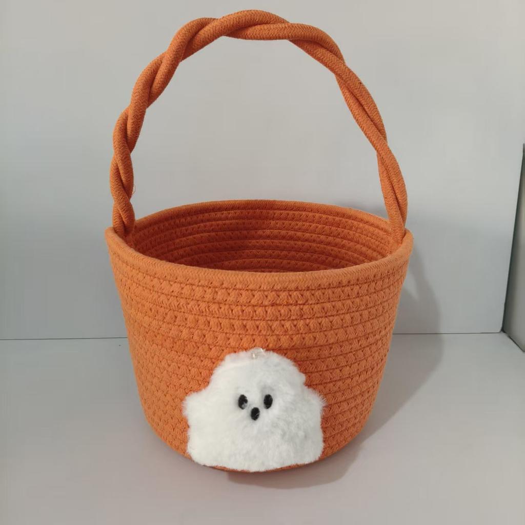 Halloween Ghost Snack Storage Basket Doll Cute Candy Basket Portable Sundries Snack Storage Basket Holiday Gift