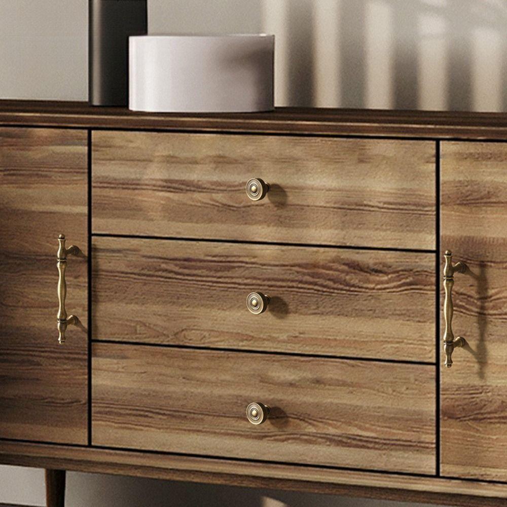 Ретро латунная ручка для мебели, удобная ручка для шкафа, ручка для двери Push-pull для шкафов