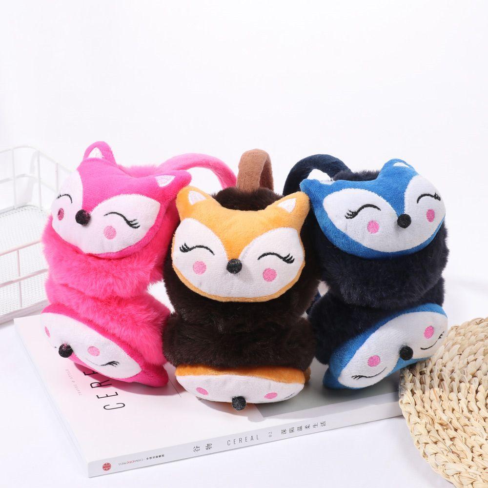 Men Women Adjustable Plush Cartoon Fox Soft Ear Warmers Warm Earmuffs Ear Cover Ear Protection