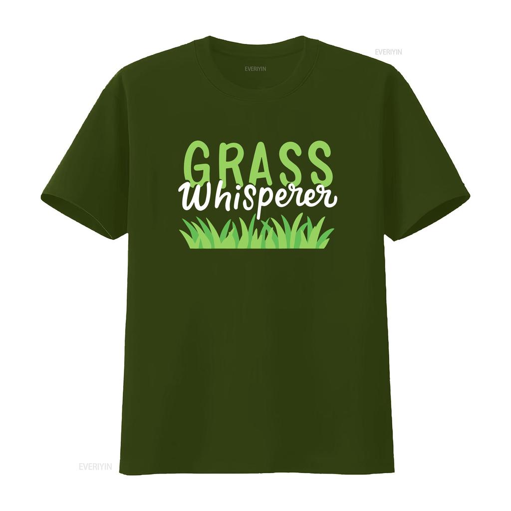Lawn Mowing T Shirt Care Mower Grass Whisperer  vintage Washed Slightly Versatile fashion designer clothes Stretched Soft