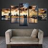 HD Printing Modular Paintings Art 5 Pieces London City Beautiful Building And Bridge Sunshine Scenery Canvas Pictures Decor Wall