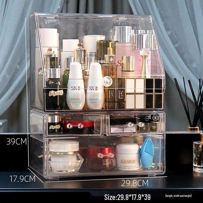 Прозрачный пыленепроницаемый органайзер для косметики большой вместимости для помады и средств по уходу за кожей
