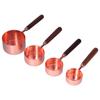 4Pcs Measuring Cups and Spoons Set with Copper Plated Handle Baking Tool for Kitchen