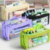 Six Layers Pencil Bag INS Transparent Pen Case Storage Pouch Zipper Pencil Pouch Students