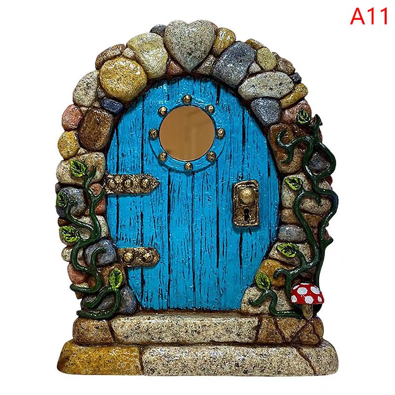 Миниатюрная сказочная дверь для дома, креативное дворовое искусство, мини-арка, окно, дверь, мышиная нора, украшение для сада на открытом воздухе, скульптура