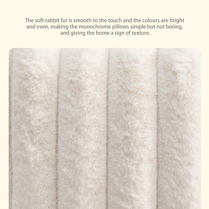 Декоративные наволочки из искусственного меха, уютные, нежные, в полоску, наволочки для декоративной подушки, бархатные, пустые наволочки, чехол для подушки для дивана
