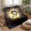 Pittsburgh Penguins Flannel Fleece Blanket Cozy Warm Throw Blanket For Couch Bed Travel All Season Use