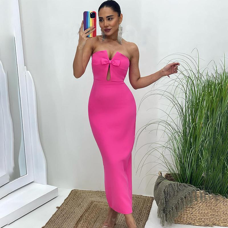 Summer Sexy Hollow Out Vacation Dress For Women Sleeveless Elegant Slim Off Shoulder Long Dresses Ladies Party Fashion Street Bodycon Slit Dress Woman