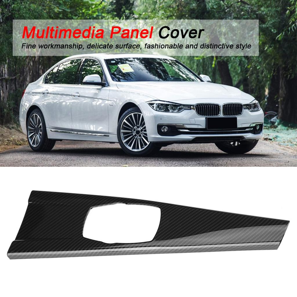 Carbon Fiber ABS Interior Multimedia Panel Cover Trim Lefthand Driving for 3 Series F30 F34 4 Series F33 F36