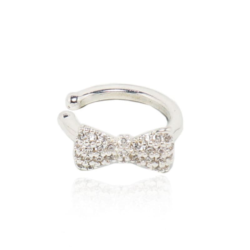 UNI.J [Ie379]Crystal Petit Silver Earcuff