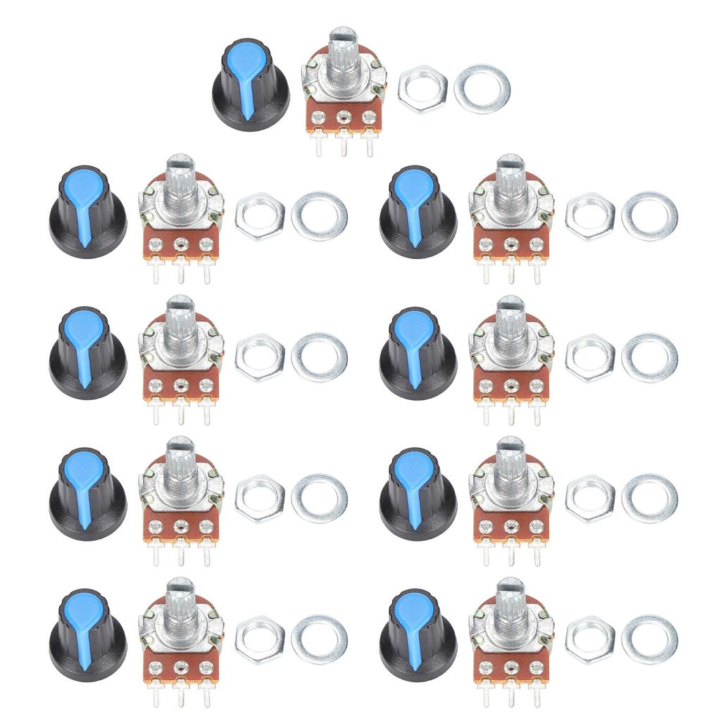 9 шт. металлический линейный поворотный потенциометр B1k 2k 5k 10k 20k 50k 100k 500k 1 м WH148