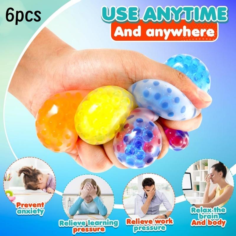 6Pcs Squishy Stress Balls Fidget Toys Mini Squeeze Balls Adhd Stress Relief For Kids Adults Classroom Prizes Birthday Gift