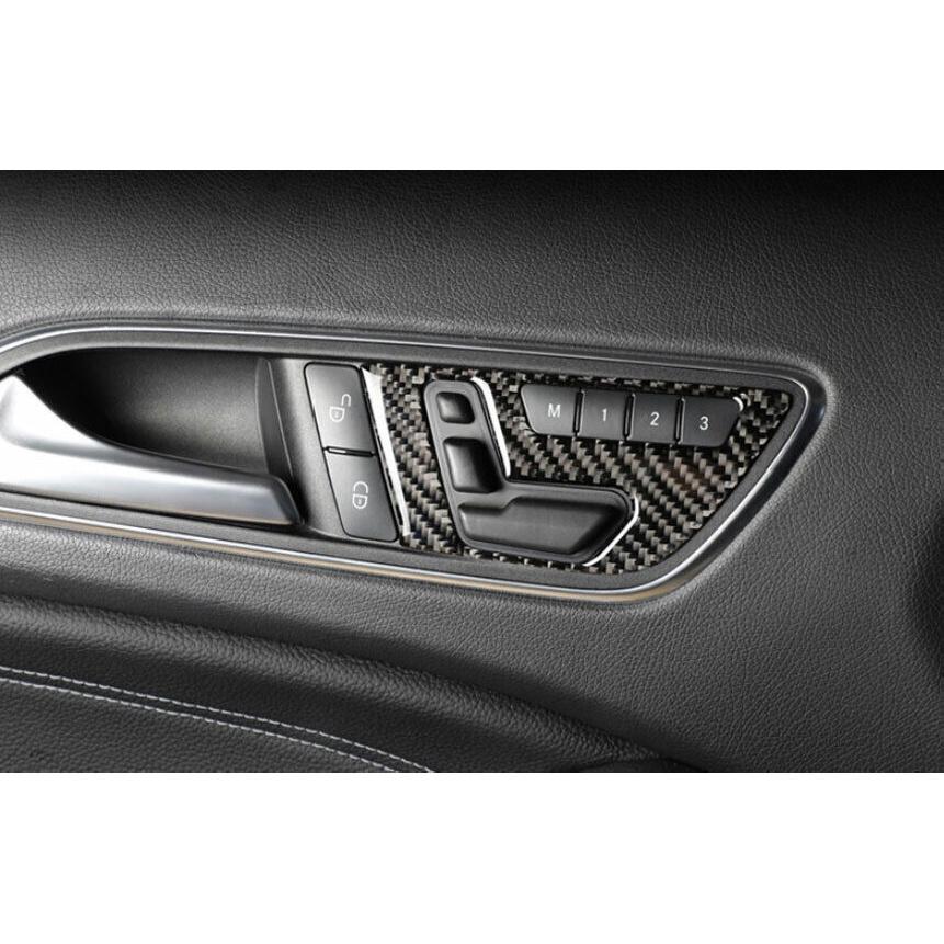 Front Door Lock Memory Button Decor For Benz GLA CLA 2013- Real Carbon Fiber