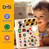 LED Light Switch Busy Board Toddler Light-up Switch Control Wooden Board Toy Portable Travel Fine Motor Skills Kids Early Educational Learning