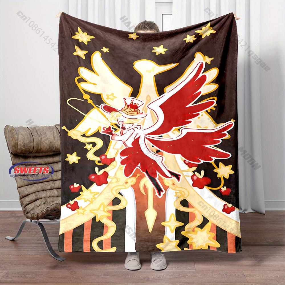 6 Sizes L-Luc1fer M0rningstar H-Hazbin Hotel Theme Print Blanket Home Travel Blanket Sofa Bedding Cover Blanket Wonderful Gift