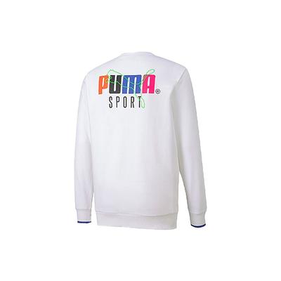 Puma Повседневный пуловер для бега с круглым вырезом и длинными рукавами, мужские топы, белый 598134-02