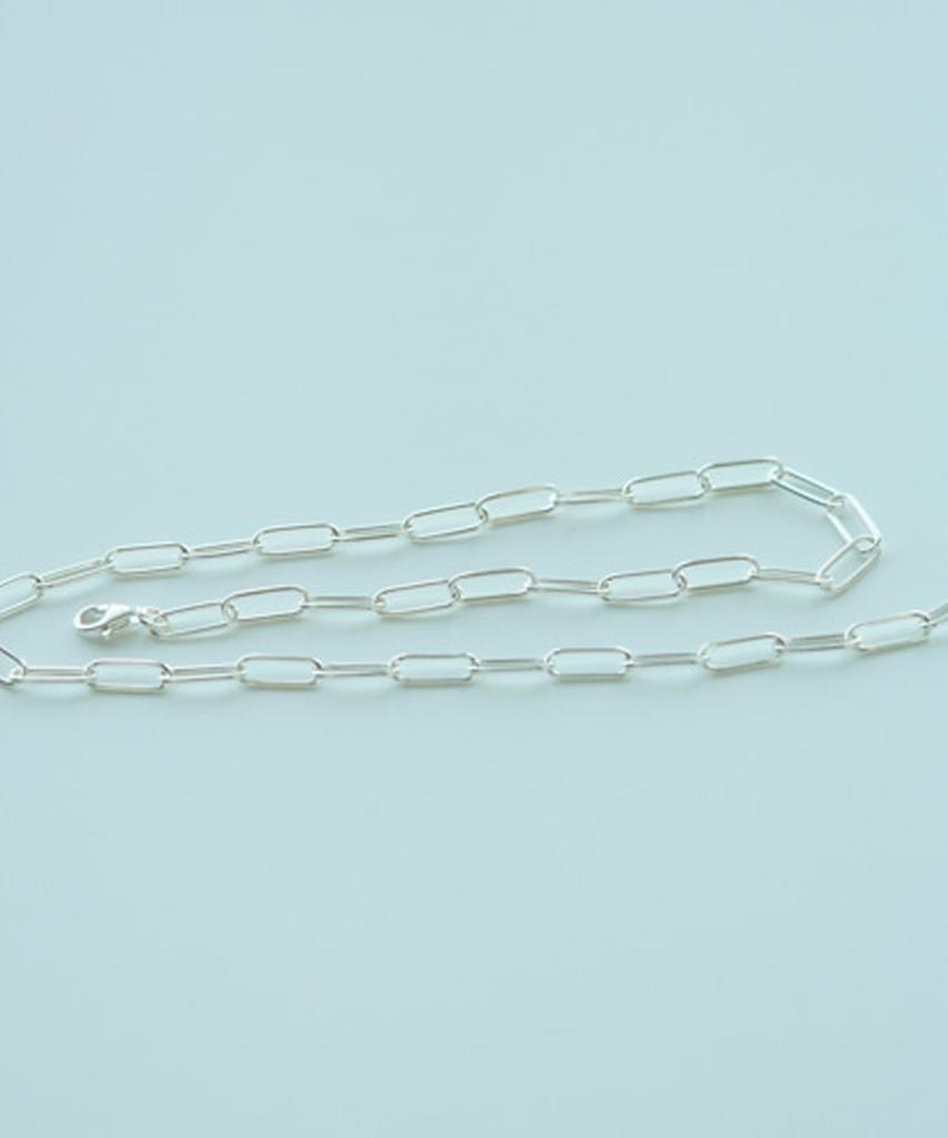 Alleun Silver 925 Clip Square Chain Long Necklace
