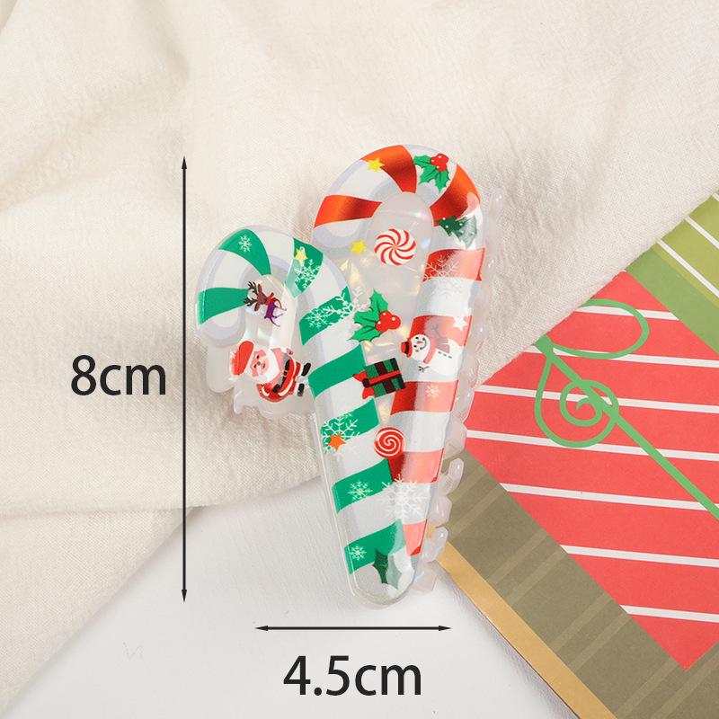 Shining Girl Christmas Hair Clips: Gingerbread Man, Christmas Tree, & Candy Cane Claw Clips.