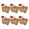 Christmas Ornament Acrylic Gingerbread Number 67 Pendant with Hat Festive Xmas Tree Decoration Holiday Gift