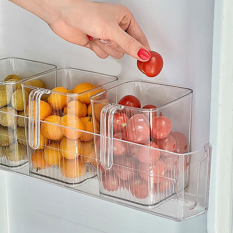 Прозрачный органайзер для холодильника, контейнеры для хранения продуктов, корзины для свежих овощей и фруктов, ящик для хранения холодильника, кухонный органайзер