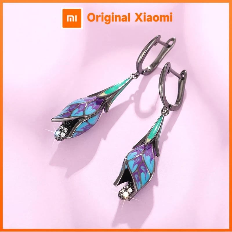 Xiaomi Huitan Dark Tulip Flower Women Drop Earrings Vintage Revenge Style Ear Accessories Temperament Personality Versatile Jewelry