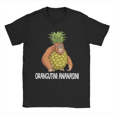 Итальянские персонажи Brainrot Orangutini Ananasini Футболка для мужчин Летняя уличная одежда Футболки Популярные футболки Одежда оверсайз