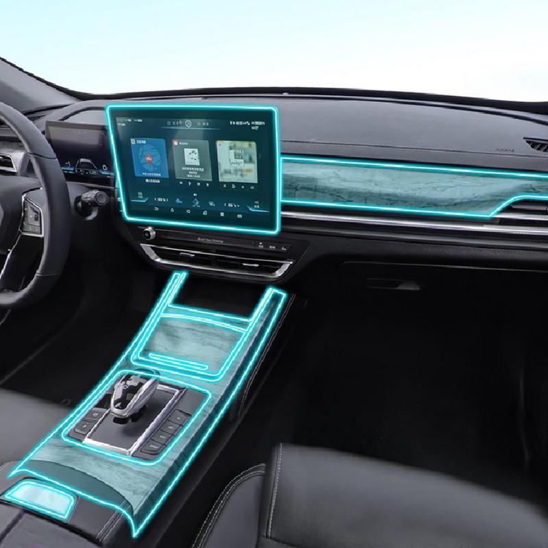 Для BYD Qin Pro DM EV500 2018- Прозрачная защитная пленка из ТПУ для центральной консоли автомобиля, антицарапающая наклейка