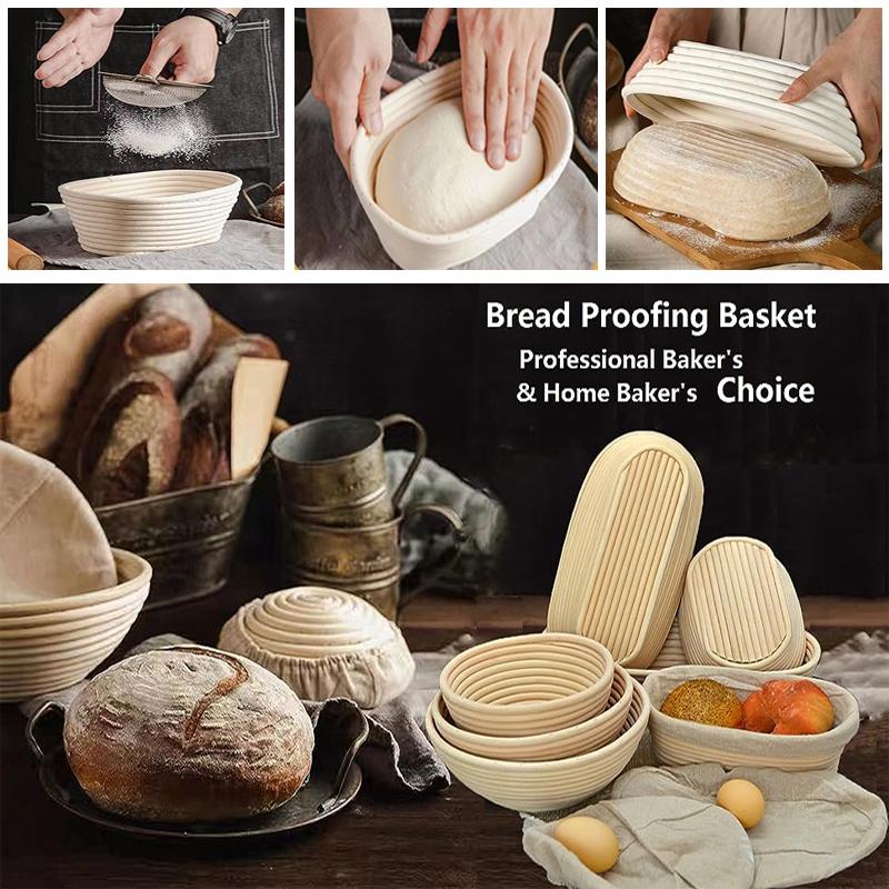 Rattan Bread Proofing Basket Natural Oval Rattan Wicker Dough Fermentation Sourdough Bread Basket