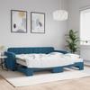 VidaXL Daybed with Trundle Bed and Mattress Blue 90x200 Cm Velvet 3196952