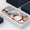 Чехол для телефона Merry Christmas Tree Snowman Print для iPhone 16 15 Pro Max 14 13 Pro 12 11 8 7 для MagSafe Magnetic Shockproof Soft Edge Clear Matte Cover