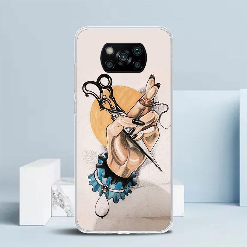Hair Stylist Scissors Brush Phone Case For Xiaomi Poco F7 Ultra X5 X6 X7 Pro M7 Redmi 15C 15 13C 13 12C 12 10C 10 10A 9 9C 9A 9T