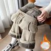 2024 Autumn Winter Warm Straight Pants Women's Snow Plush Fleece Thermal Strench Lady Corduroy Loose Trousers Female Plus Size 4XL Thick Velvet Pant