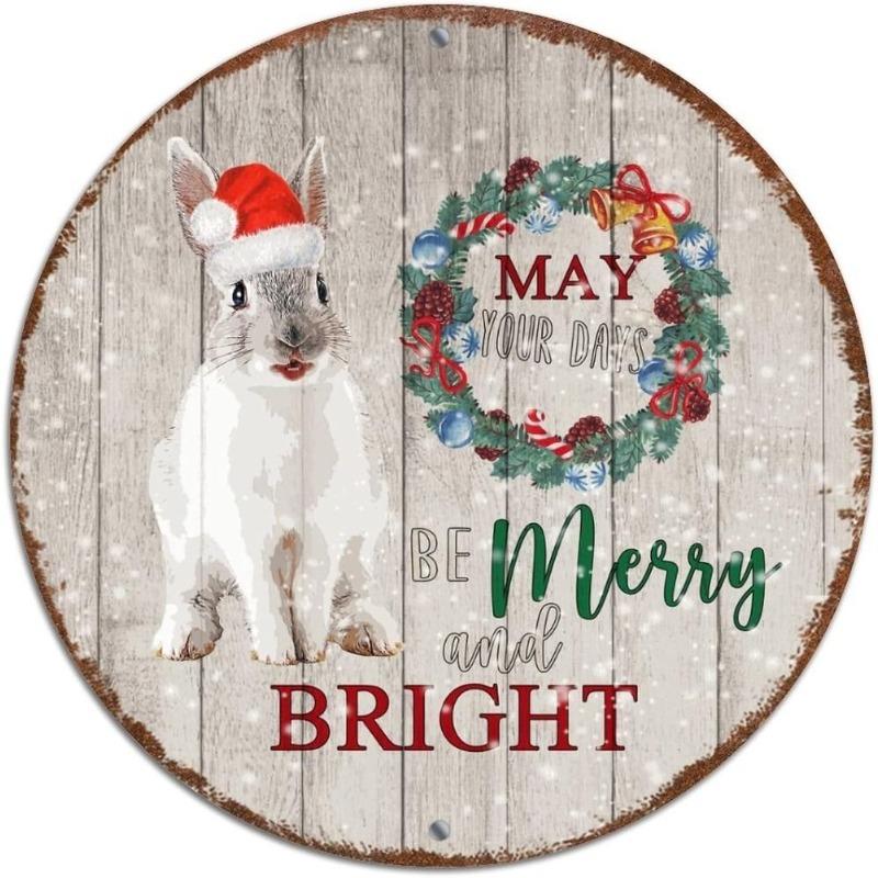 Witch Broom Halloween Sign, Round Aluminum Wall Plaque 20x20cm