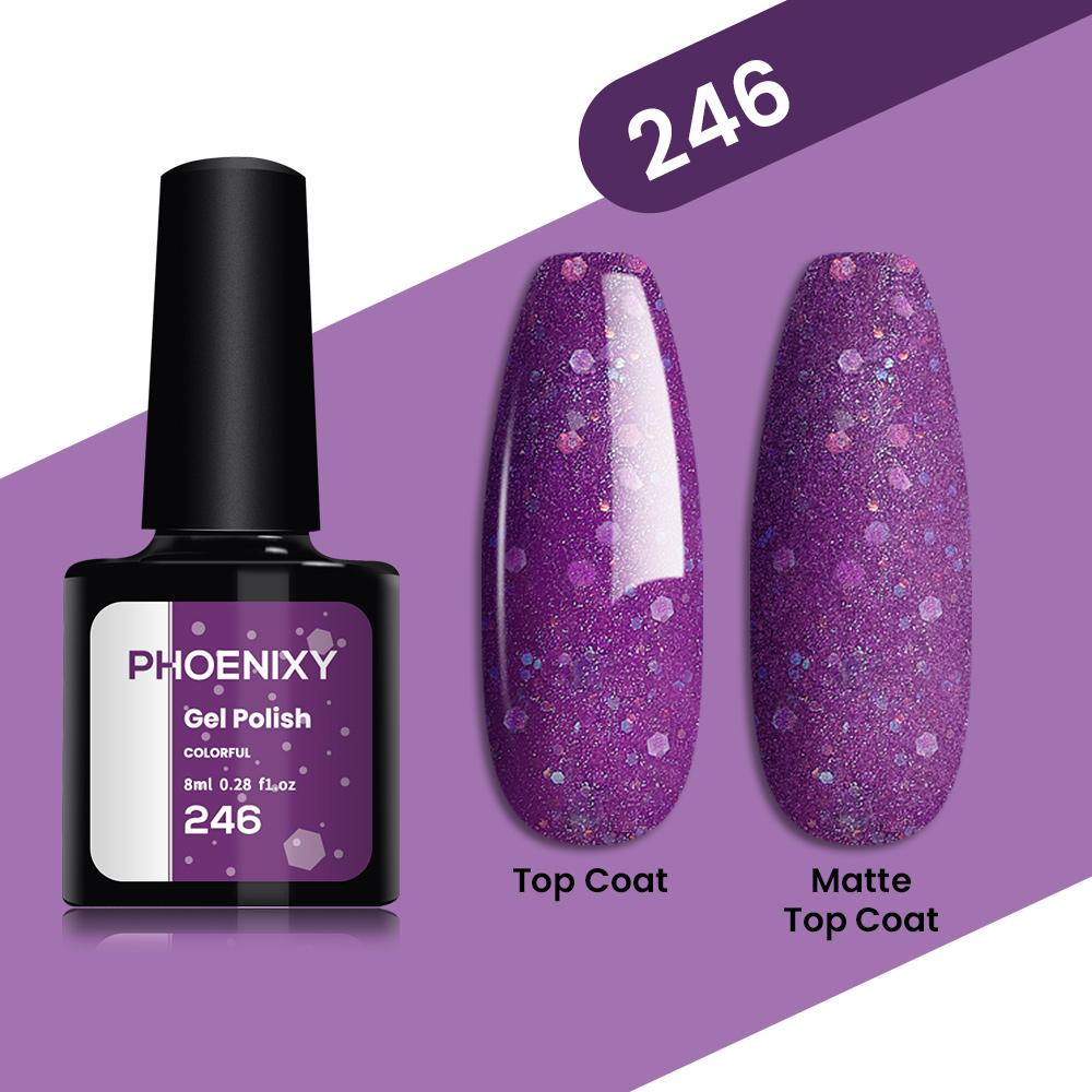 PHOENIXY, 8 мл, блестящий УФ-гель для ногтей, блестящие блестки, замачиваемый УФ-гель-лак, красочный гель-лак для ногтей, лак для дизайна ногтей «сделай сам»