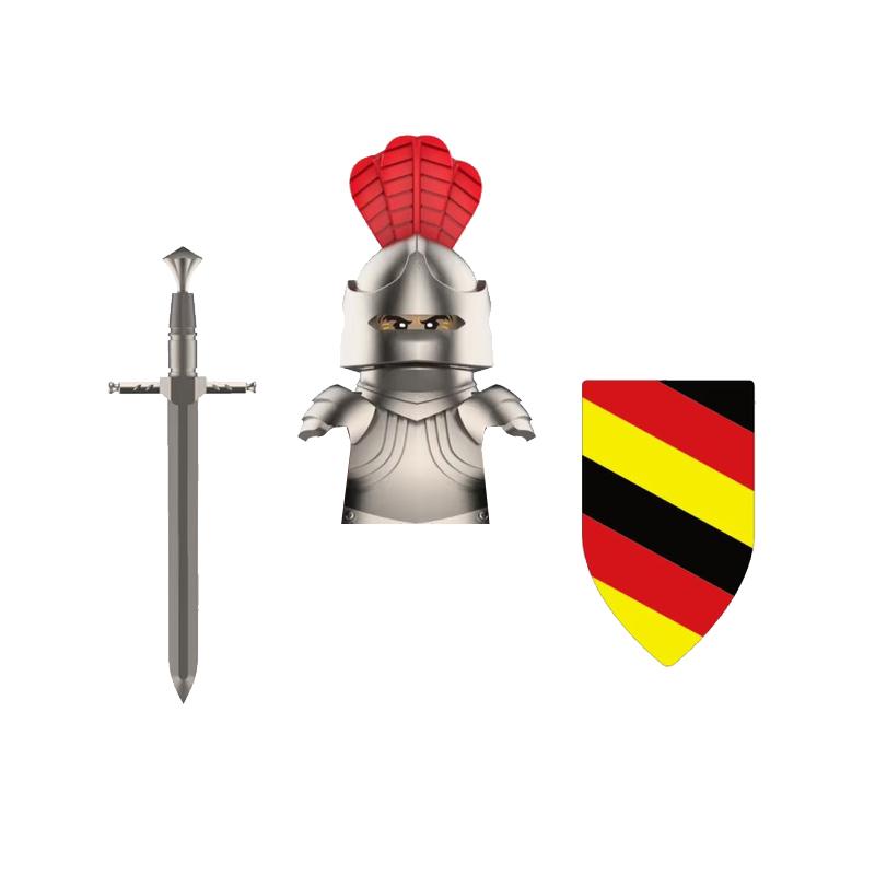 Средневековый Замок Солдат Фигурки Действия Строительные Блоки Дракон Аниме Рыцарь Аксессуар Боевой Конь Ополчение Шлем Щит Игрушка Подарок S015