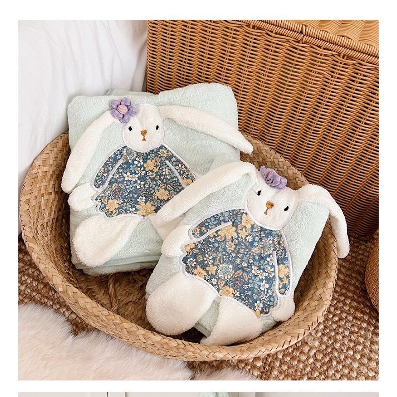 70*140 см мультяшный длинноухий кролик детское банное полотенце плюшевый бархат супер мягкий и милый детский большой полотенце пеленка