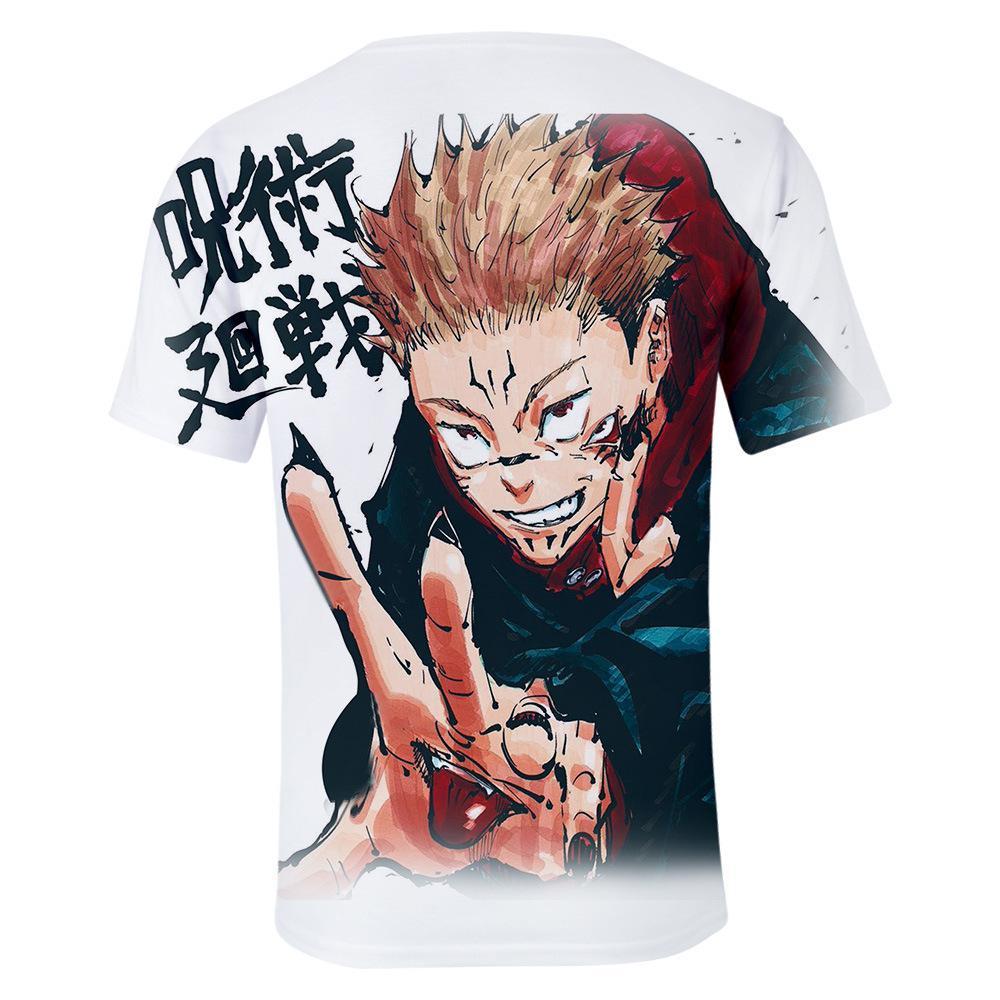 Футболка Jujutsu Kaisen Годжо Сатору для фанатов аниме, Стильные мультяшные топы, Удобная полиэстеровая ткань, Повседневная уличная одежда