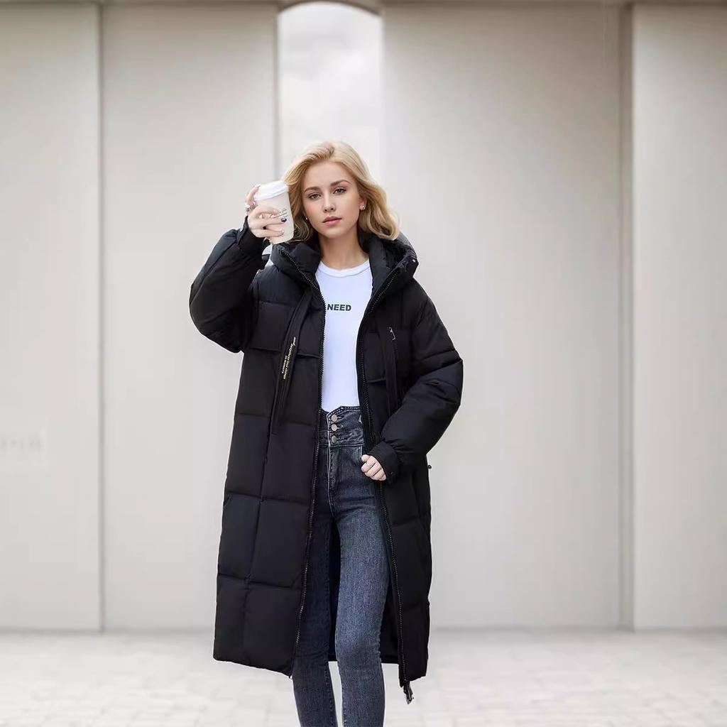 GMXIA Women's Vintage Casual Solid Color Print Autumn Winter Long Sleeve Hooded Jackets & Coats