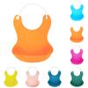 Baby Cute Solid Color Leak-Proof Silicone Drinking Eating Bib Feeding Apron