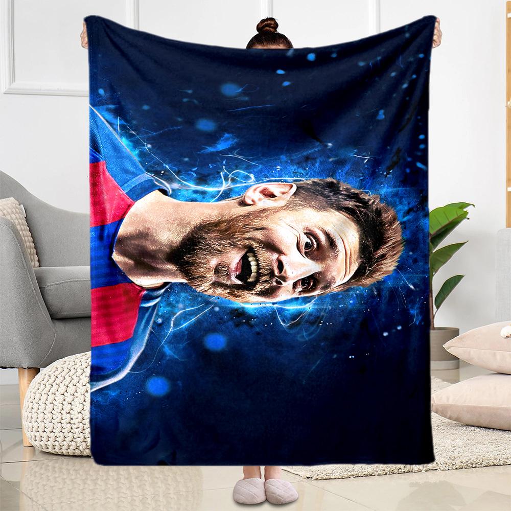 Argentina Football Player Blanket Comfortable Great for Office Chair Picnics for All Occasions Digital Print Best Holiday Gift for Friends Family