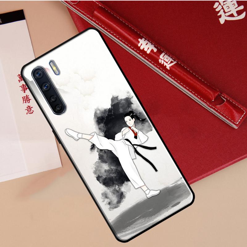 Кейс для Oppo A94 A18 A74 A57 A17 A77 A38 A58 A78 A98 A54 A80 A60 A40 A96 A76 A16 A15 A5 Pro с рисунком Кунг-фу Тхэквондо Каратэ