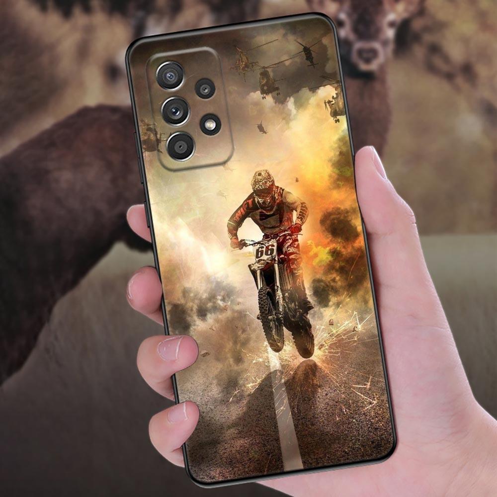 Чехол для телефона Мотоцикл Мото Кросс Питбайки Для Samsung Galaxy A57 A56 A37 A55 A36 A26 A54 A52 A35 A34 A25 A17 A16 A15 A07 Обложка